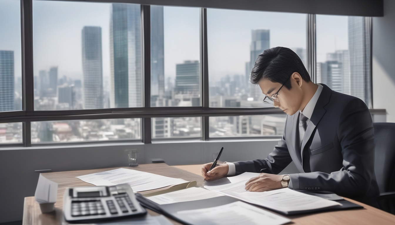 障害者雇用促進法の資料を確認する企業の法務・人事担当者